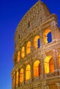 Colosseum at sunset, Rome. Rome best known architecture and landmark. Rome Colosseum is one of the main attractions of Rome and Royalty Free Stock Photo