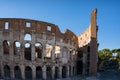 Colosseum theatre old ruins. Italian famous landmark of gladiator Coliseum
