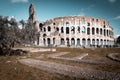 Colosseum toned in vintage style, Rome, Italy. Rome architecture and landmark.