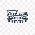 Colosseum vector icon isolated on transparent background, linear