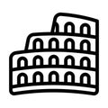 Colosseum Vector Thick Line Icon For Personal And Commercial Use