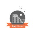 Colosseum view, Italy, Rome symbol, travel destination, famous landmark, tourism concept Royalty Free Stock Photo