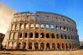 The ruins of the Colosseum - old and new - landmark attraction in Rome, Italy Royalty Free Stock Photo