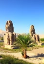 Colossi of memnon in Luxor Egypt Royalty Free Stock Photo