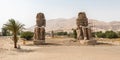 The Colossi of Memnon at the Thebes Necropolis on the west bank of the Nile, Luxor, Egypt Royalty Free Stock Photo