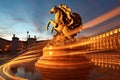 a colossion statue at evening light in rome Royalty Free Stock Photo