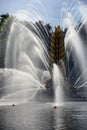 Colossus fountain. Architecture of VDNKH park in Moscow.