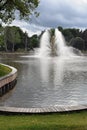 Colossus fountain. Architecture of VDNKH park in Moscow.