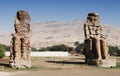 Colossus of Memnon in Luxor. Big statues near the Valley of Kings. Egypt Royalty Free Stock Photo