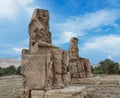 Colossus of Memnon in Luxor. Big statues near the Valley of Kings. Egypt Royalty Free Stock Photo