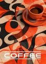 Colouful abstract retro coffee poster Royalty Free Stock Photo