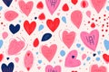 Colouful abstract Valentine love heart seamless illustration pattern