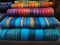 colouful Alpaca rugs at Spitalfields market, Royalty Free Stock Photo