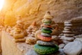 Coloumn of Rounded Stones in the town of Vernazza. Italian National Park of the Cinque terre