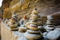 Coloumns of Rounded Stones in the town of Vernazza. Italian National Park of the Cinque terre