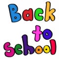 Colour back to school text illustration cartoon drawing coloring