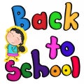 Colour back to school text illustration cartoon drawing coloring