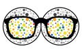 colour blindness glasses test Royalty Free Stock Photo