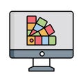 Colour chart Vector icon which can easily modify or edit . Royalty Free Stock Photo
