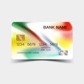 Colour credit card desing. And inspiration from abstract. On white background.