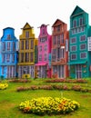Colour full building in SANTERA MALANG CITY Royalty Free Stock Photo