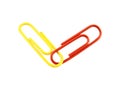 Colour full paper clip on white background with clipping path Royalty Free Stock Photo