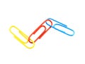 Colour full paper clip on white background with clipping path Royalty Free Stock Photo