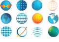 Colour globe icons Royalty Free Stock Photo