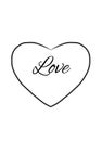 Colour less heart icon with text on the white background