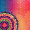 Colour Henna Mandala Background