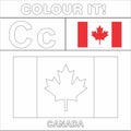 Colour it Kids colouring Page country starting from English Letter `C` Canada How to Color Flag