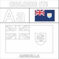 Colour it Kids colouring Page country starting from English Letter `A` Anguilla How to Color Flag
