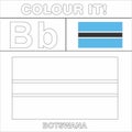 Colour it Kids colouring Page country starting from English Letter `B` Botswana How to Color Flag