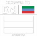 Colour it Kids colouring Page country starting from English Letter `D` Dagestan How to Color Flag