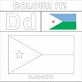 Colour it Kids colouring Page country starting from English Letter `D` Djibouti How to Color Flag