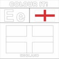 Colour it Kids colouring Page country starting from English Letter `E` England How to Color Flag