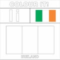 Colour it Kids colouring Page country starting from English Letter `I` Ireland How to Color Flag Royalty Free Stock Photo