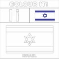 Colour it Kids colouring Page country starting from English Letter `I` Israel How to Color Flag