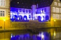 Colour light building in strasbourg night Royalty Free Stock Photo