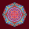 Colour Mandala background Vintage decorative elements Hand drawn
