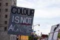 Colour is not a Crime: Protest Sign in Ottawa Royalty Free Stock Photo