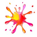 Colour paint blot, splashes and drops