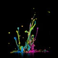 Colour paint splashes Royalty Free Stock Photo