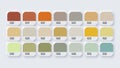 Colour Palette Catalog Samples Yellow and Green in RGB HEX. Neomorphism Vector