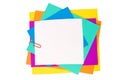 Colour paper with a paper clip Royalty Free Stock Photo