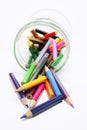 Colour Pencils in Glass Jar Royalty Free Stock Photo