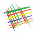 Colour pencils stacked veb isolated on white background close up Royalty Free Stock Photo