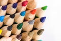 Colour pencils on white background - can use for background Royalty Free Stock Photo