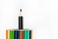 Colour pencils on white background - can use for background Royalty Free Stock Photo