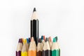 Colour pencils on white background - can use for background Royalty Free Stock Photo